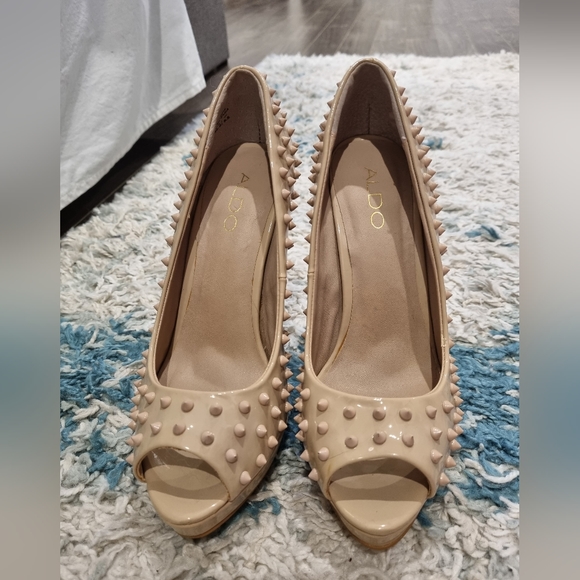 Aldo spiked nude heels size 8.5 - Picture 3 of 4